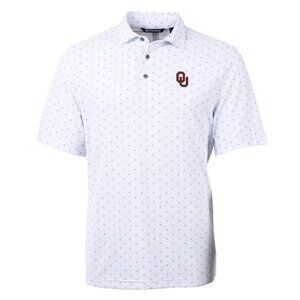 Men's Oklahoma Sooners Cutter & Buck Tile Print Polo - White - Medium